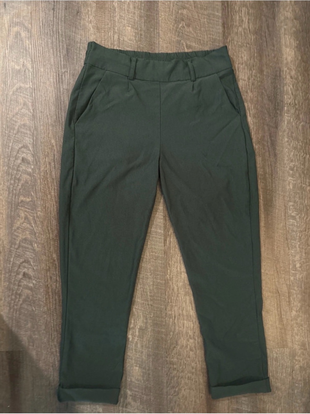 Shinestar Dark Green Cropped Tailored Pants